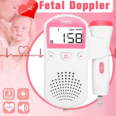 Fetal Doppler Ultrason Hamile Monit R Lcd Ekran Prob Alarm Bebek Kalp