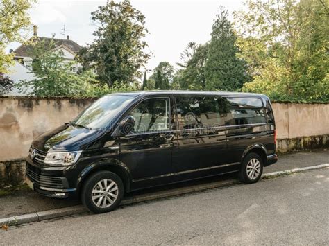 Side View Of New Luxury Vw Volkswagen Black Luxury Van Editorial