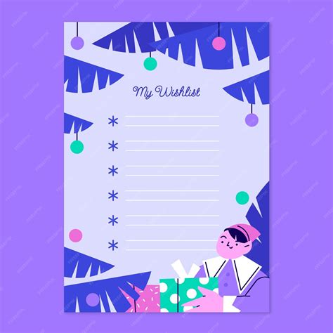 Free Vector Hand Drawn Wish List Template