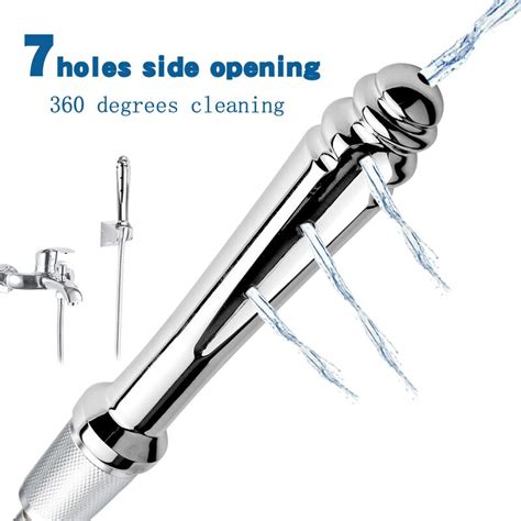 Holes Side Opening Enema Stainless Steel Anal Douche Shower Cleaning