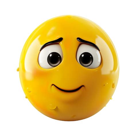 Emoticon 3d triste e sorridente rosto emoji amarelo que está triste em