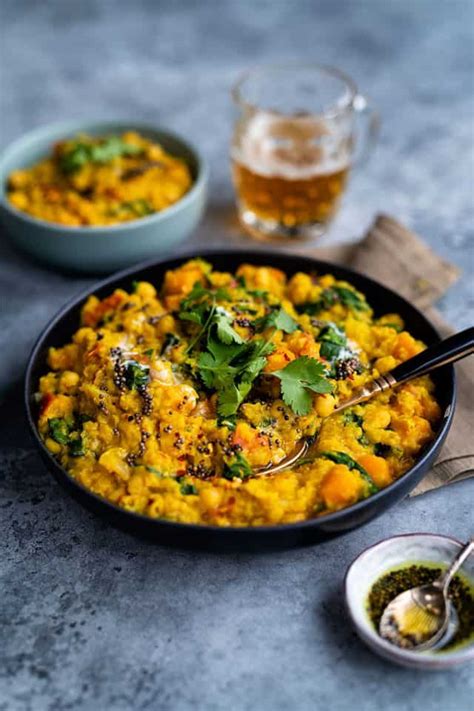 Red Lentil Squash And Chickpea Dhal Supergolden Bakes