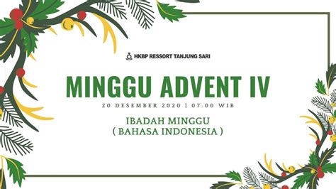 Live Ibadah Minggu Advent Iv Bahasa Indonesia Hkbp Ressort