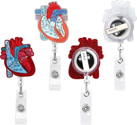 Wllhyf Nurse Badge Reel Pcs Cardiac Badge Reel Holder Cute