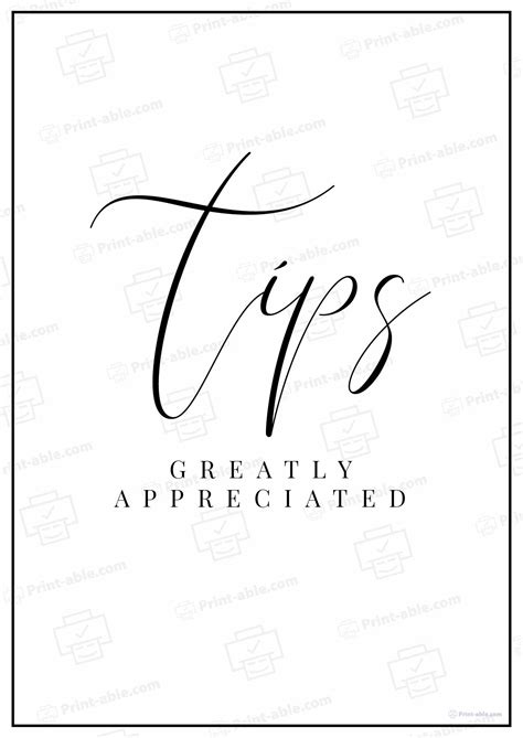 Tip Jar Signs Printable 1071 | Print-able.com