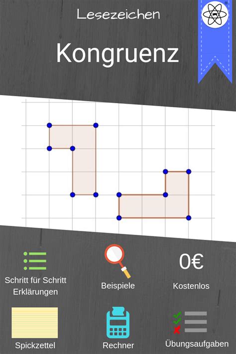 Lesezeichen zur Erklärung der Kongruenz Einfach Mathe lernen mit