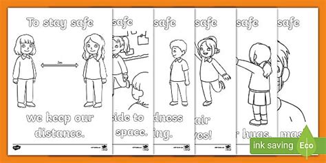 Free To Stay Safe Social Distancing Colouring Sheets