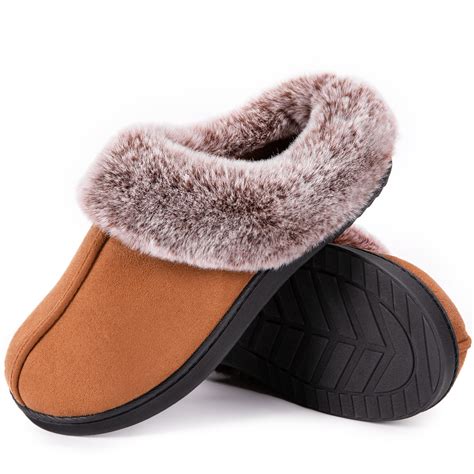 HomeTop Women's Cozy Cushioned Slippers - Microsuede, Memory Foam, Faux ...