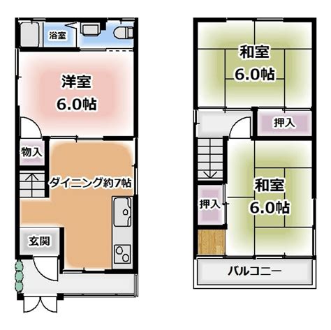 Osakametro御堂筋線 北花田駅 地上2階建て 築48年 大阪府堺市北区常磐町3 4万円／3dk 和6 和6 洋6 Dk7／54