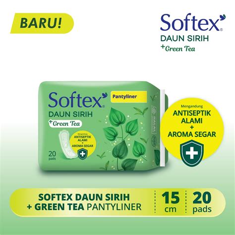 jual pantyliner softex daun sirih green tea  pads pantyliner daun
