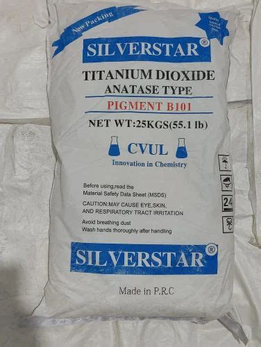 SILVER STAR TITANIUM DIOXIDE ANATASE 25 Kg Chemical Formula Tio2 At