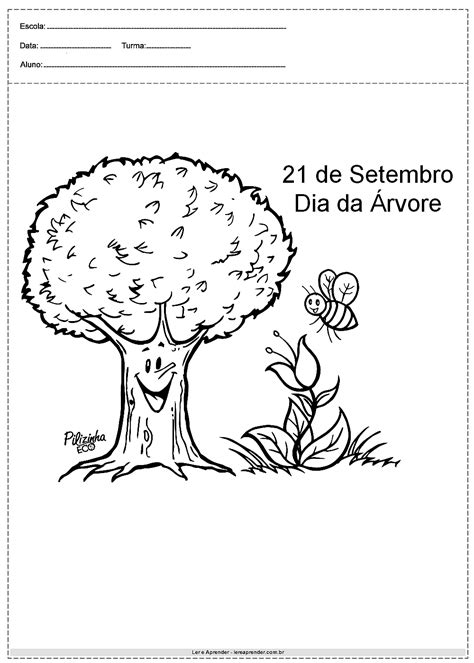 21 de Setembro dia da árvore para colorir - Ler e Aprender