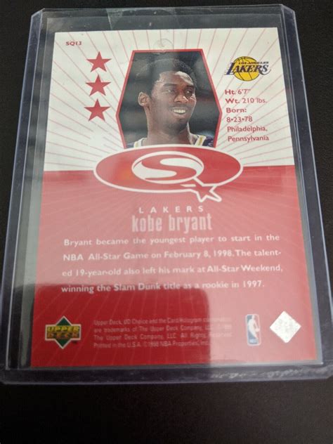 Upper Deck Choice Kobe Bryant Sq Starquest Red Insert Ultra