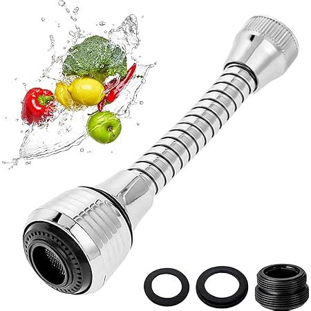 Faucet Sprayer Attachment Flexible Tap Extension Aerator 360 Degree ABS