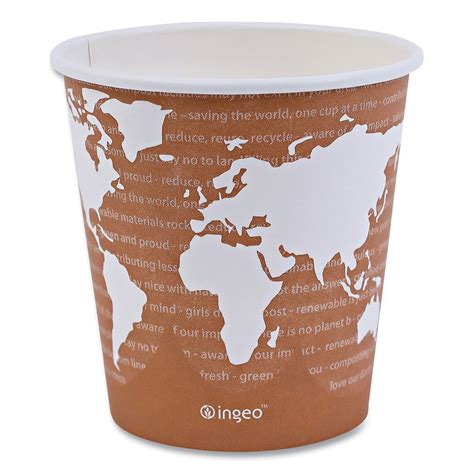 Eco Products World Art Renewable And Compostable Hot Cups Oz Pack Packs Carton