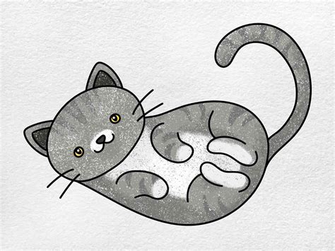 Download Cute Gray Cat Easy Drawing Picture