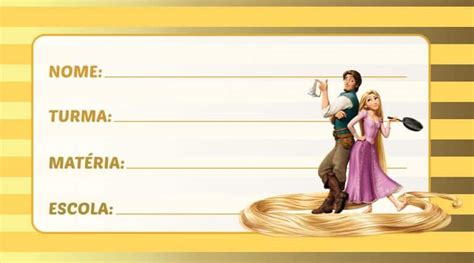 Etiqueta Escolar Rapunzel Enrolados Imagem Legal