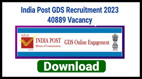 India Post GDS Recruitment 2023 Now Opens Apply Online For 40889 Vacancy