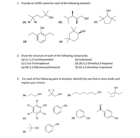 Solved Provide An Iupac Name For Each Of The Following Chegg