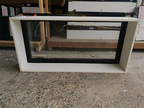 Double Glazed New Ebony Aluminium Window 1180x580 Musgroves Ltd