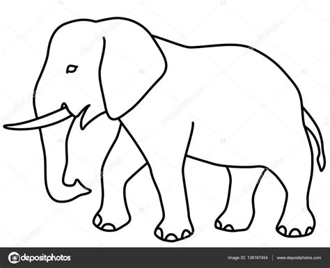 Icono De Contorno De Elefante Vector De Stock De Alexanderzam