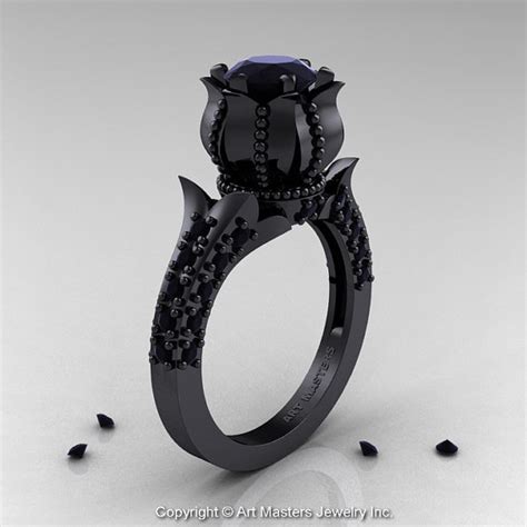 Black Diamond Solitaire Ring – I Want It Black