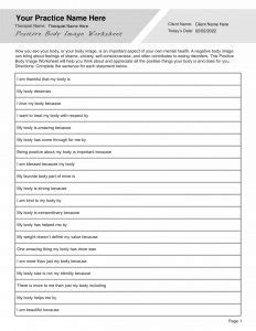 Body Image Perception Worksheet PDF TherapyByPro