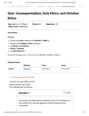 Quiz Consequentialism Duty Ethics And Christian Ethics ETHC101