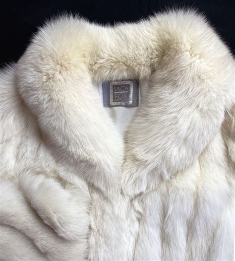 Saga Arctic Fox Fur Coat Real Vintage Ivory White Wi Gem