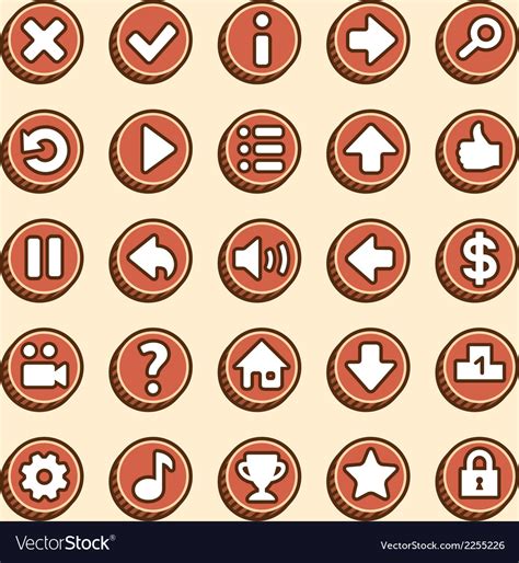 Flat And Simple Video Game Buttons Royalty Free Vector Image