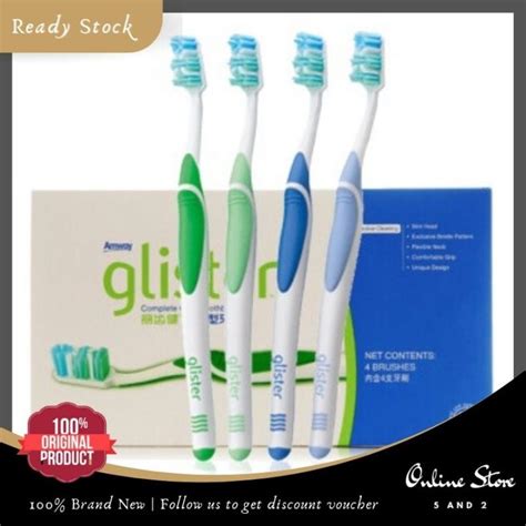 Glister Advanced Toothbrush 4pcs 1pc Soft Medium Bristles Help