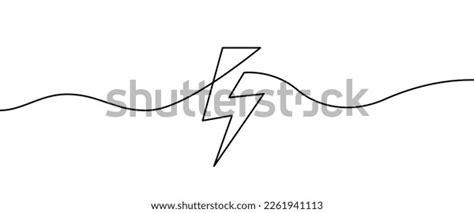 Energy Lightning Shape Drawing By Continuos Stock Vector (Royalty Free ...