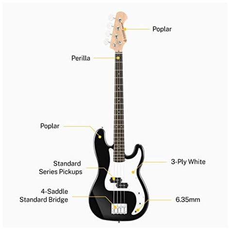 Donner Guitare Basse Electrique Cordes Basse Lectrique Pack Pleine