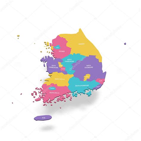 South Korea Political Map Of Administrative Divisions Provinces