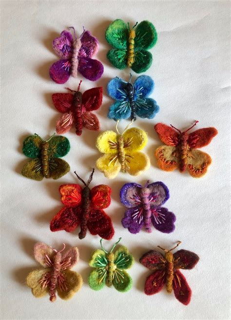 Felted Butterflies From Scraps Of Wool Felt Crafts Felted Wool