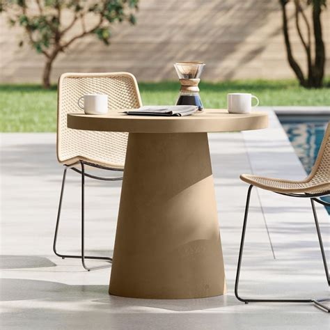 Textured Concrete Outdoor Pedestal Bistro Table West Elm