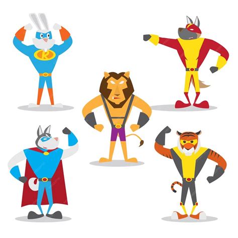 Premium Vector | Super Hero Animal Character