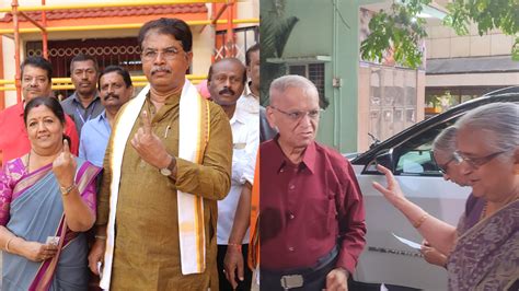 Karnataka Lok Sabha Elections 2024 Narayana Murthy Nirmala Sitharaman And More Cast Their Votes