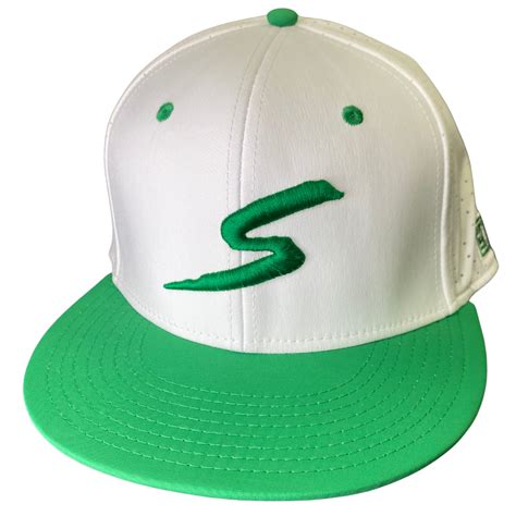 White & Kelly Green Fitted Hat – Stinger Sports