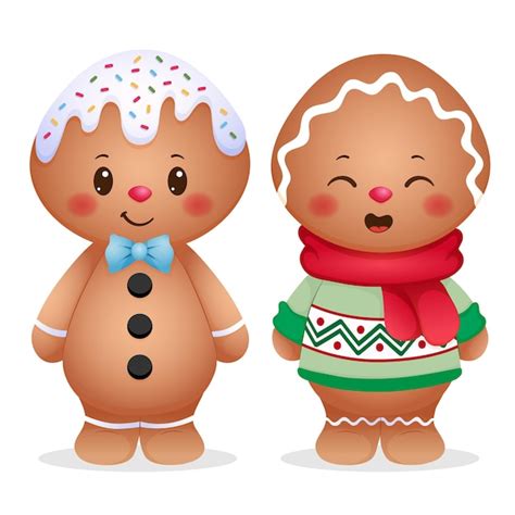 Premium Vector Cute Gingerbread Man Vector Illustration