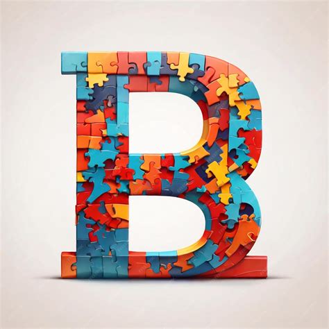 Premium Photo | A colorful puzzle with a letter B and puzzle pieces