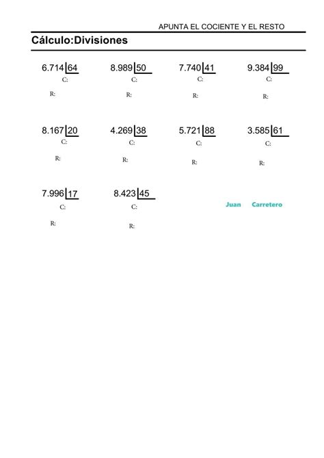 Divisiones Por Dos Cifras En Divisor Worksheet Images