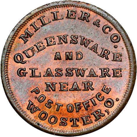 Civilwartokens 284 OH975I 4a R7 NGC MS65 RB Wooster Ohio Civil