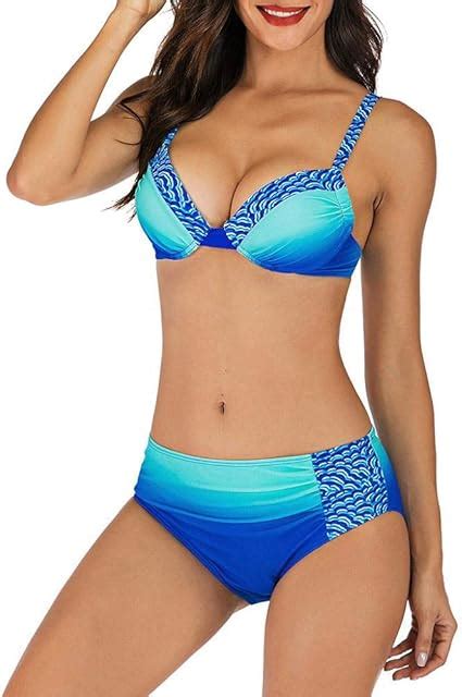 Yebiral Damen Bikini Set Feste Brustpolster Zweiteilige Bademode