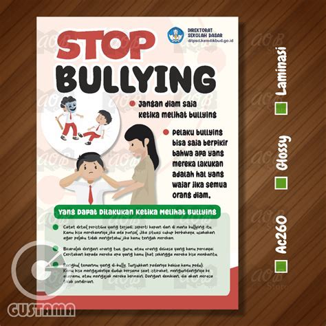 jual poster stop bullying sekolah dasar poster edukasi bullying sd