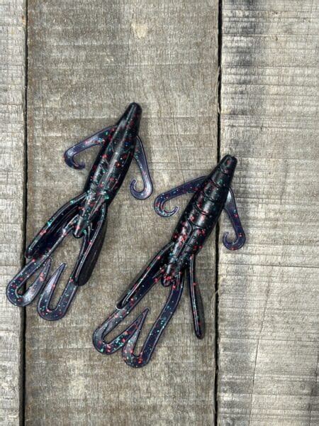 Black Label Custom Soft Plastics Piglet 5 Junebug Red 8ct Wood