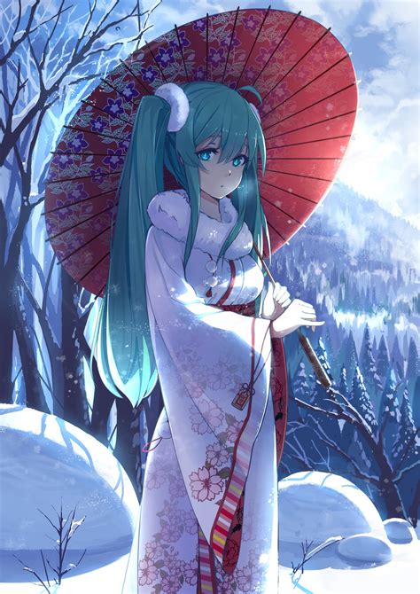 Trees Forest Illustration Long Hair Anime Anime Girls Portrait