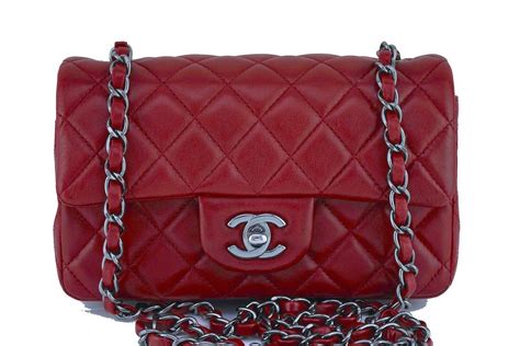 Chanel Red Classic Quilted Rectangular Mini 255 Flap Bag