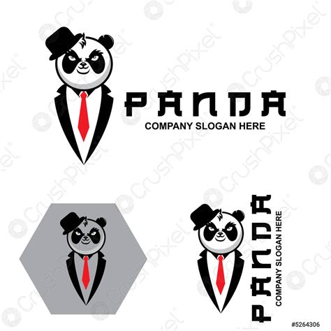 Lindo Diseño Vectorial Del Logo Panda Ilustración De Vector De Stock