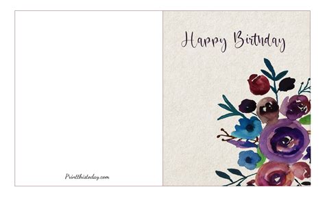 printable flower floral birthday cards